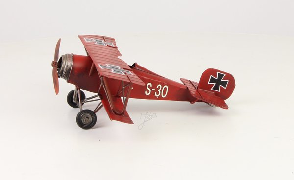 Doppeldecker Flugzeug, Modellflugzeug Zinnmodell Sammlerstück Miniatur