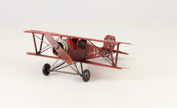 Doppeldecker Flugzeug, Modellflugzeug Zinnmodell Sammlerstück Miniatur