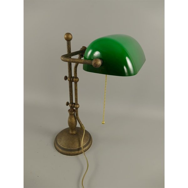 Tischlampe Messinglampe Bankerlampe Metall/Messing höhenverstellbar