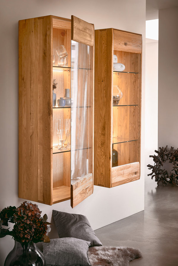 Wimmer Hängeelement verschiedene Holzarten  mit Beleuchtung in der Größe  51 x 145 x 36 cm