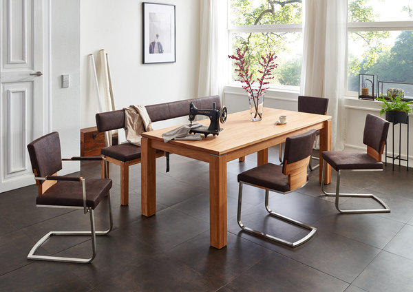 Wimmer 4-Fuß-Esstisch, Holztisch nach Mass, Geoma verschiedene hochwertige Holzarten & Größen